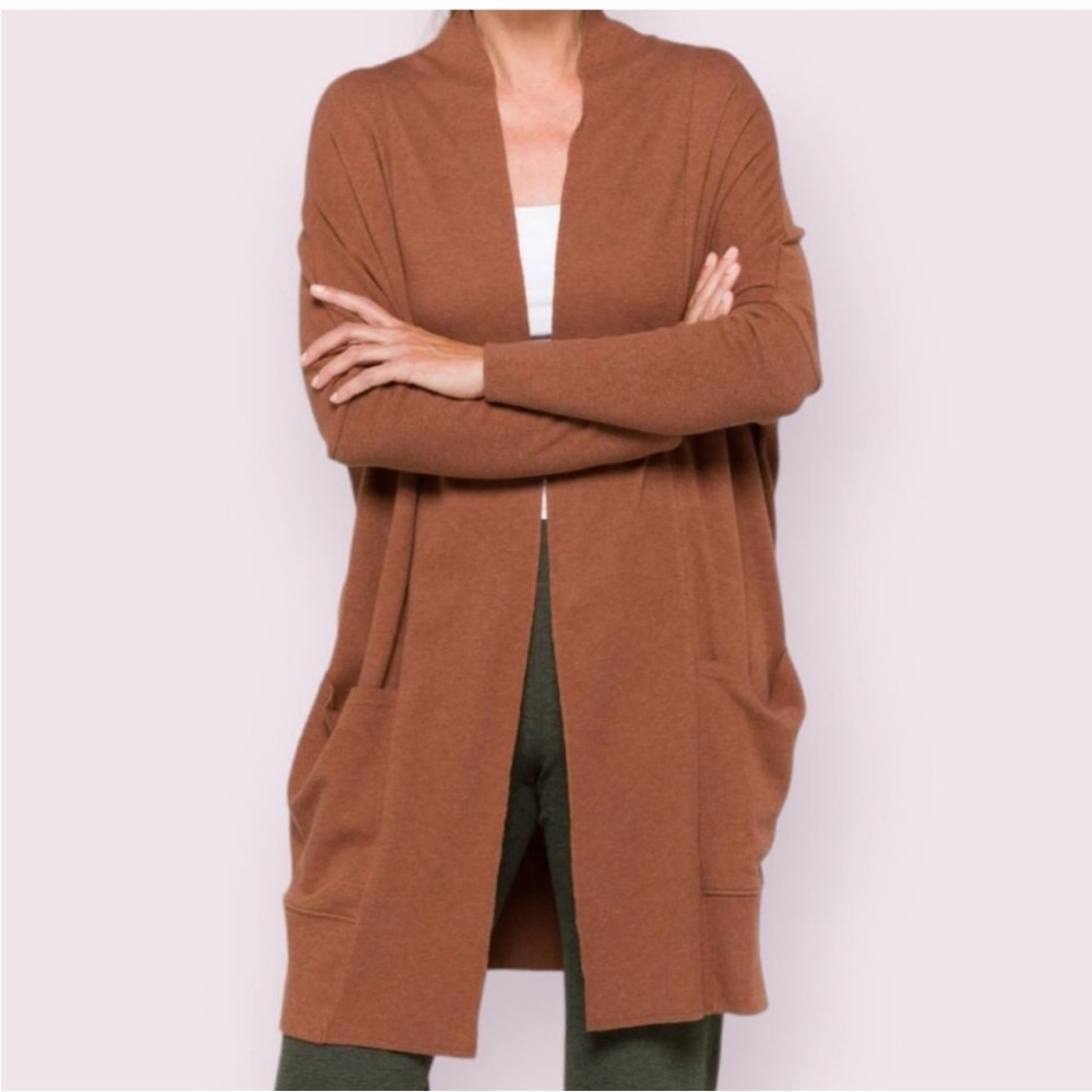 PACT Women’s Organic Cotton Saddle Heather Airplane Cardigan M/L | EUC